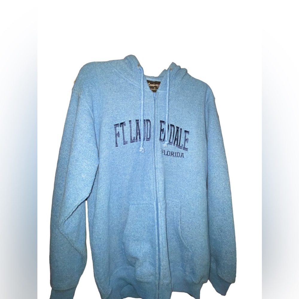 Baby blue full zip unisex hoodie size Medium Ft. Lauderdale Florida